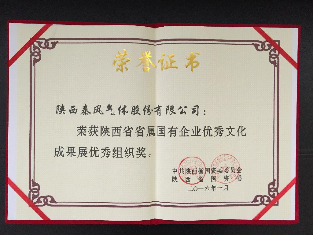 陕西VKGAME荣获省属国有企业优秀文化成果展优秀组织奖